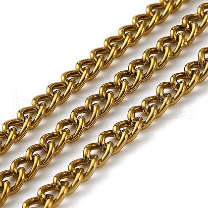 Rack Plating Aluminum Curb Chains CHA-H001-09G-1