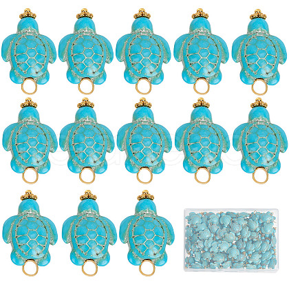 SUNNYCLUE 80Pcs Dyed Synthetic Turquoise Pendants FIND-SC0003-90-1