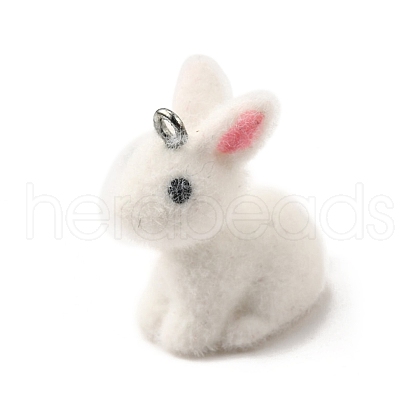 Flocky Opaque Resin Pendants FIND-U030-14P-1