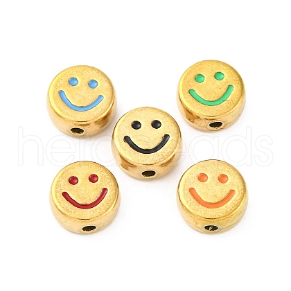 304 Stainless Steel Enamel Beads STAS-B085-08G-1