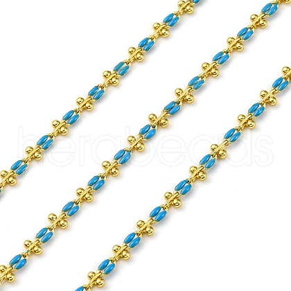 Brass Enamel Link Chains CHC-L050-07G-11-1