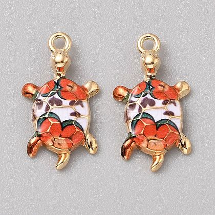 Alloy Enamel Pendants FIND-CJC0027-01G-10-1