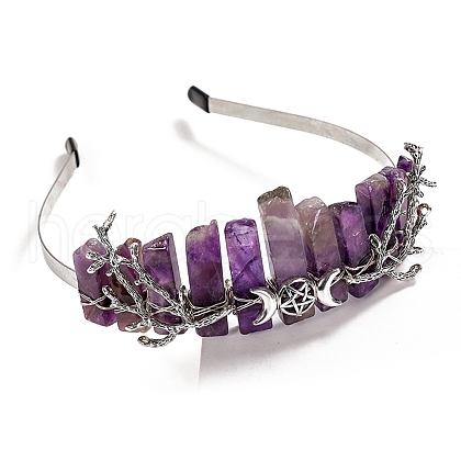 Natural Amethyst Hair Bands PW-WG16F95-02-1