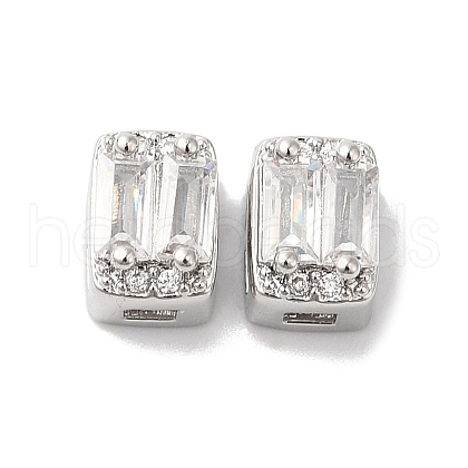 Brass Micro Pave Clear Cubic Zirconia Beads KK-G503-20P-1