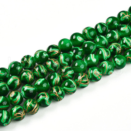 Baking Painted Glass Beads Strands DGLA-N010-10mm-04-1