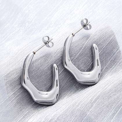 304 Stainless Steel Stud Earrings EJEW-B108-18P-1