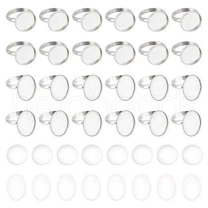 DICOSMETIC DIY Blank Dome Finger Rings Making Kit DIY-DC0001-62-1