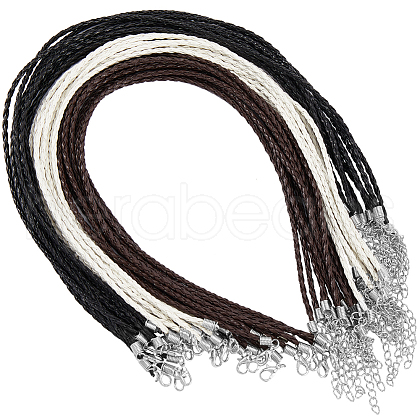 SUNNYCLUE 30Pcs 3 Colors Trendy Braided Imitation Leather Necklace Making NJEW-SC0001-32-1