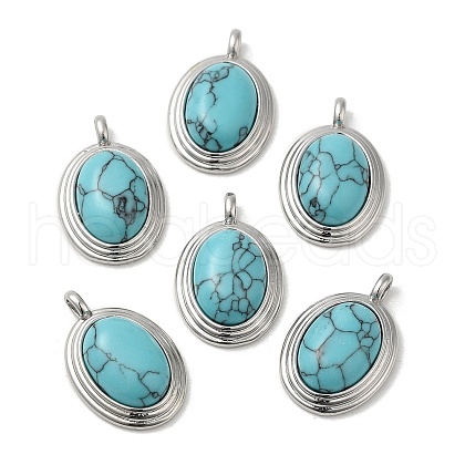 Synthetic Turquoise Pendants KK-M270-41P-03-1