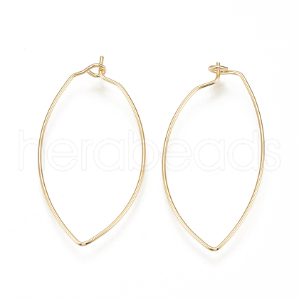 Brass Hoop Earrings Findings KK-S341-89-1