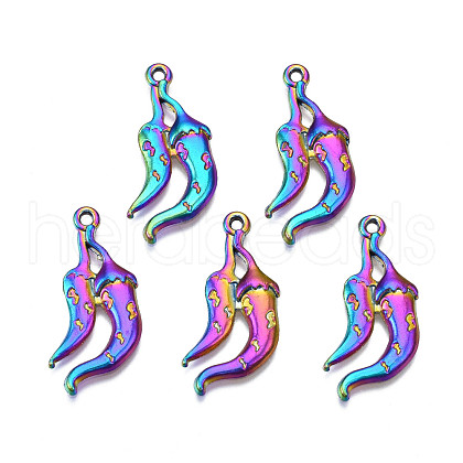 Rack Plating Rainbow Color Alloy Pendants PALLOY-S180-327-1