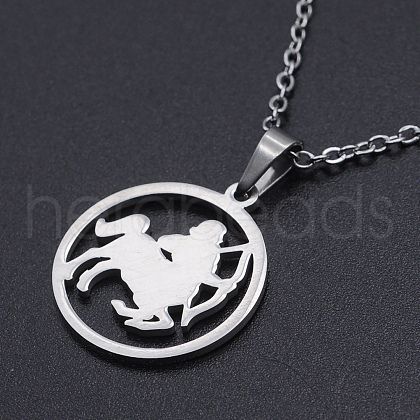 201 Stainless Steel Pendants Necklaces NJEW-S105-JN626-9-1