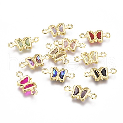Faceted Glass Links Connectors KK-F819-01A-G-1