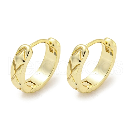 Brass Hoop Earrings EJEW-L211-010A-G-1