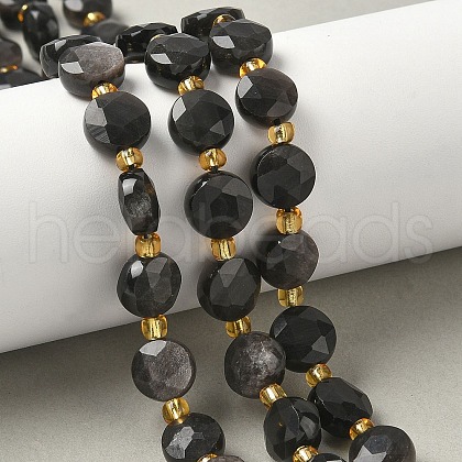 Natural Silver Sheen Obsidian Beads Strands G-G271-C08-10mm-1