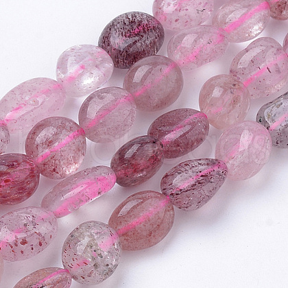 Natural Strawberry Quartz Beads Strands G-Q952-15-6x8-1
