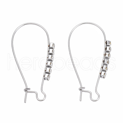 304 Stainless Steel Hoop Earrings Findings Kidney Ear Wires STAS-N092-138A-01-1