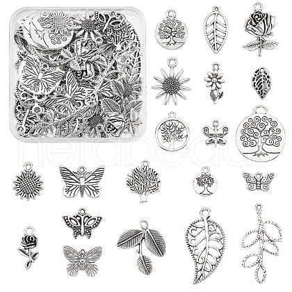   120Pcs 20 Style Tibetan Style Alloy Pendants TIBEP-PH0001-49-1