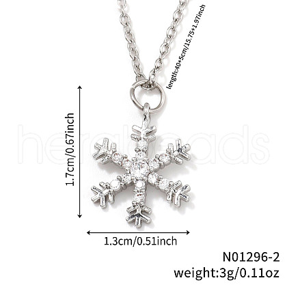 Elegant Brass Micro Pave Clear Cubic Zirconia Snowflake Hoop Earrings & Pendant Necklaces for Women ET8021-4-1