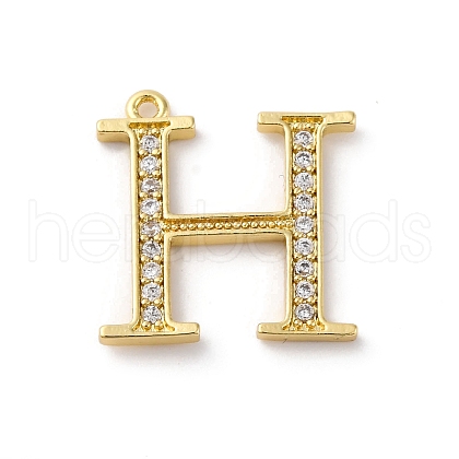 Rack Plating Brass Micro Pave Cubic Zirconia Pendant KK-H449-76G-02-1