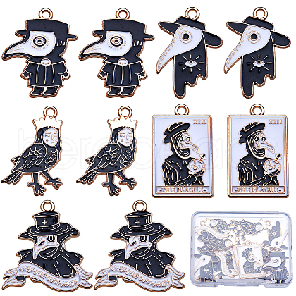 SUNNYCLUE 20Pcs 5 Style Alloy Enamel Pendants ENAM-SC0004-15-1