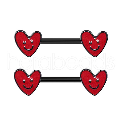 316L Surgical Stainless Steel Ruby Rhineston Nipple Barbells WGA8DED-06-1