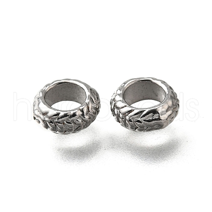 304 Stainless Steel Corrugated Beads STAS-V009-12A-P-1