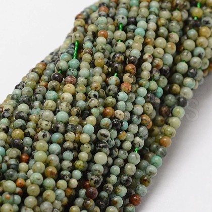 Natural African Turquoise(Jasper) Beads Strands G-N0188-02-2mm-1