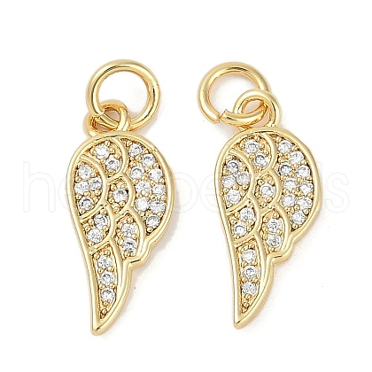 Rack Plating Brass Micro Pave Cubic Zirconia Pendants KK-H509-07G-1
