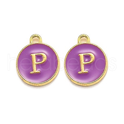 Golden Plated Alloy Enamel Charms ENAM-Q437-12P-1