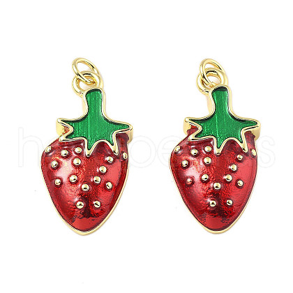 Brass Enamel Pendants KK-R229-07G-01-1