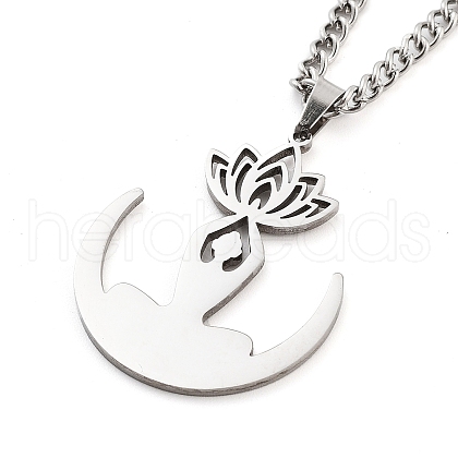 Non-Tarnish 304 Stainless Steel Pendant Necklaces NJEW-P306-05P-1