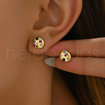 S925 Sterling Silver Nuggets Stud Earrings BX9782-1