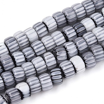 Handmade Millefiori Glass Beads Strands LAMP-T021-27A-02-1