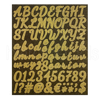 Alphabet & Number Paper Waterproof Stickers LETT-PW0002-44A-1
