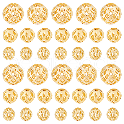   60Pcs 3 Styles Brass Hollow Spacer Beads KK-PH0010-39-1
