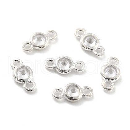 925 Sterling Silver Micro Pave Clear Cubic Zirconia Links Connectors STER-Z001-009S-1