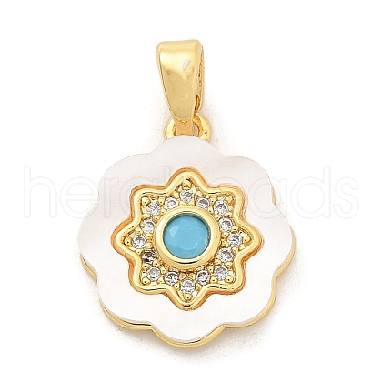 Brass Micro Pave Cubic Zirconia Pendents KK-M303-02G-09-1