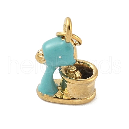304 Stainless Steel Enamel Pendants STAS-M120-01B-G-1