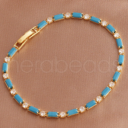 Adjustable Brass Micro Pave Cubic Zirconia Bracelets WGD60E7-12-1