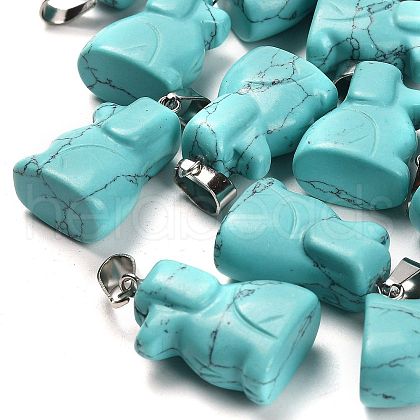Synthetic Turquoise Pendants G-B127-07P-10-1