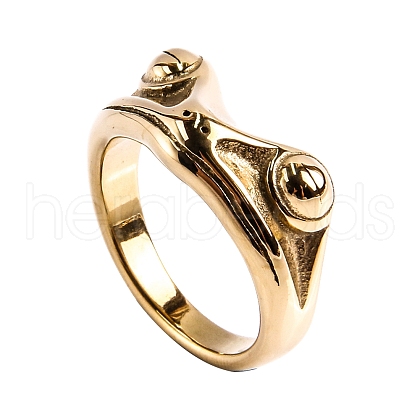 Stainless Steel Frog Finger Rings PW-WGF4234-09-1