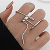Snake Brass Micro Pave Cubic Zirconia Cuff Rings FS-WG5D2E3-10-2
