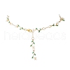 Brass Micro Pave Cubic Zirconia Dangle Stud Earrings & Chain Necklace Sets SJEW-JS01323-4