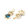 Brass Micro Pave Clear Cubic Zirconia Pendants KK-R213-07G-01-2