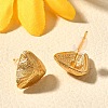 Brass Triangle Stud Earrings EJEW-Z083-03G-3