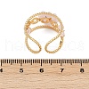 304 Stainless Steel Cuff Rings with Glass Crystal RJEW-V010-04G-2