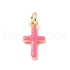 Real 18K Gold Plated Eco-Friendly Rack Plating Brass Enamel Pendants KK-F845-40G-01-1