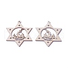 Undyed Wood Pendants WOOD-I004-05-1