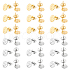 Unicraftale 60Pcs 2 Colors 201 Stainless Steel Flat Round Stud Earring Findings STAS-UN0060-68-1